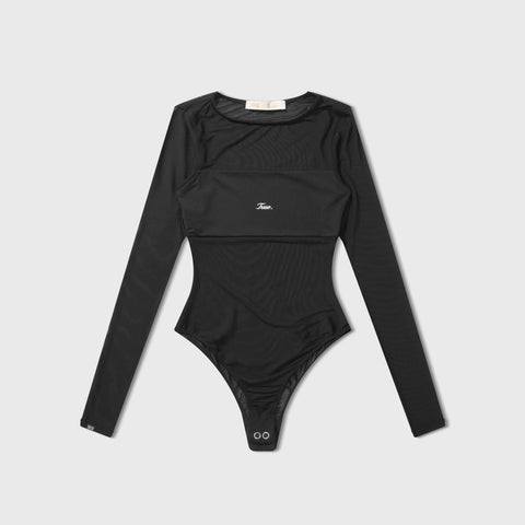 Bandeau Mesh Bodysuit - Black