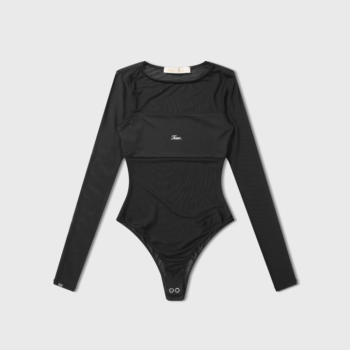 Bandeau Mesh Bodysuit - Black