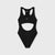 High-Leg Cut-Out Bodysuit - Black