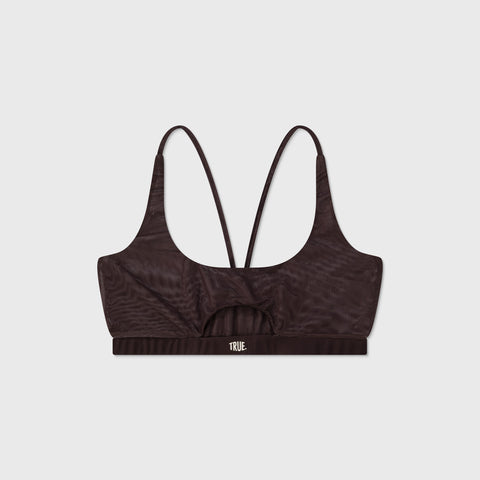 Mesh Cut-Out Top - Brown