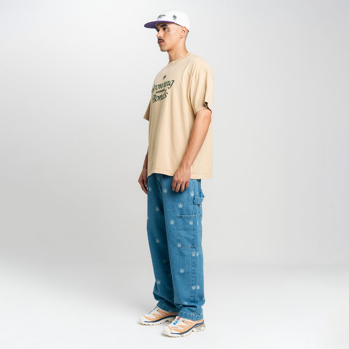 True X Herb Oversized Bonds T-Shirt - Camel