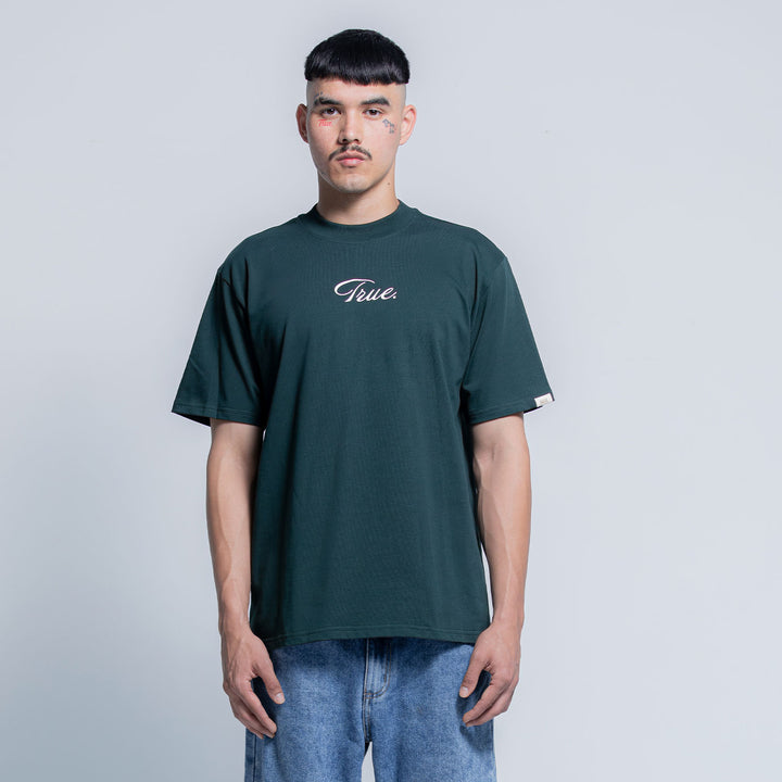 Curvy Logo T-Shirt - Pine Green