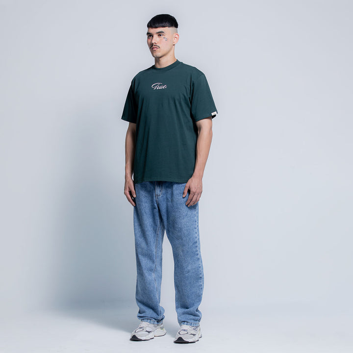 Curvy Logo T-Shirt - Pine Green