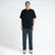 Knit Collar Oversized T-Shirt - Black