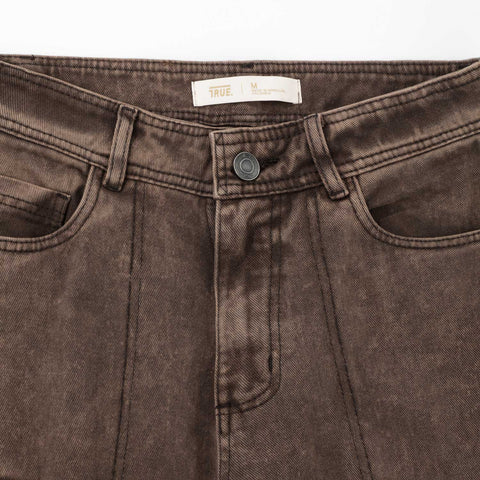 Cargo Multi-Pocket Pants - Washed Dark Brown