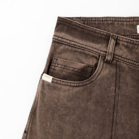 Cargo Multi-Pocket Pants - Washed Dark Brown
