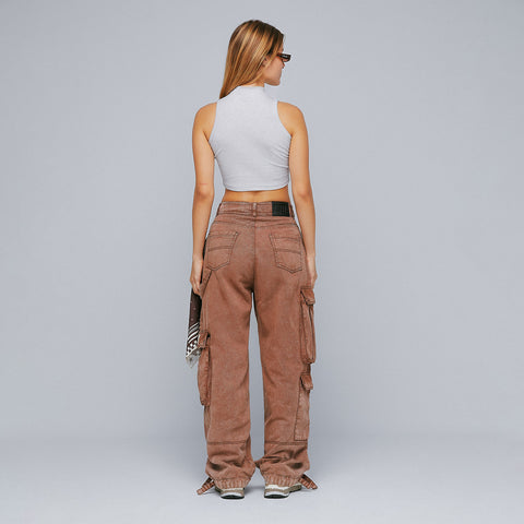Cargo Multi-Pocket Pants - Washed Brown