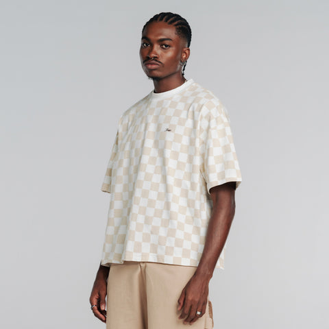 Chess Box Fit T-Shirt - Cream
