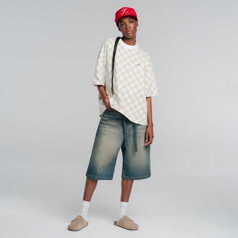 Chess Box Fit T-Shirt - Cream