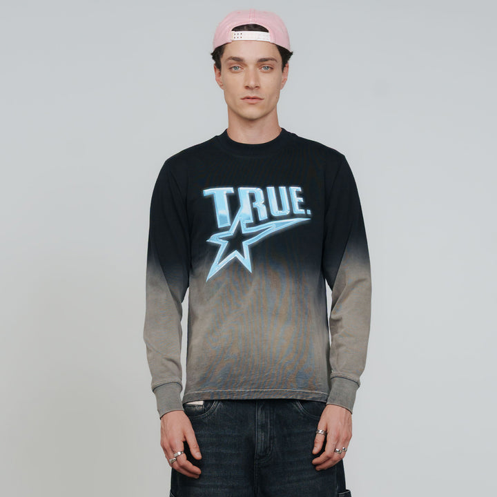 Chrome Long Sleeve Tee - Black/White