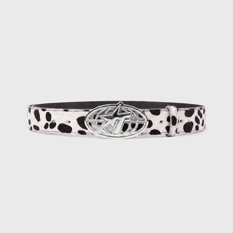 Cow Texture Belt - Black/White