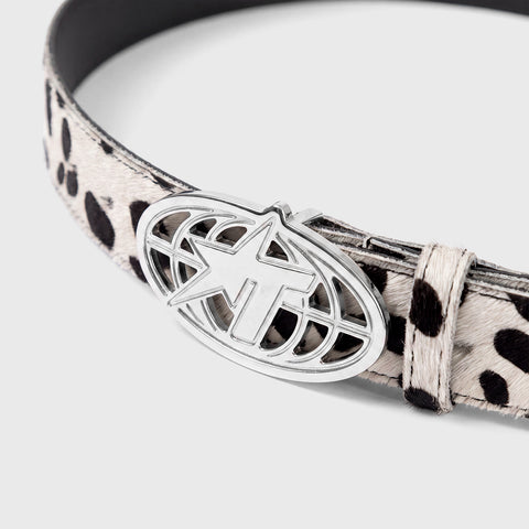 Cow Texture Belt - Black/White