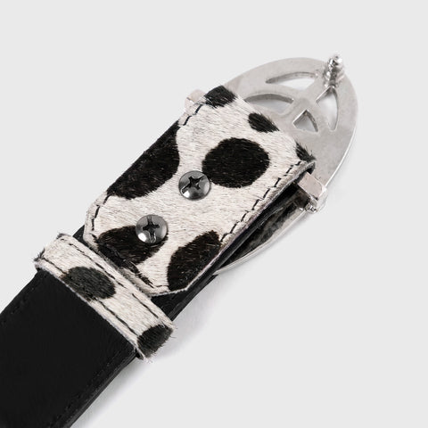 Cow Texture Belt - Black/White