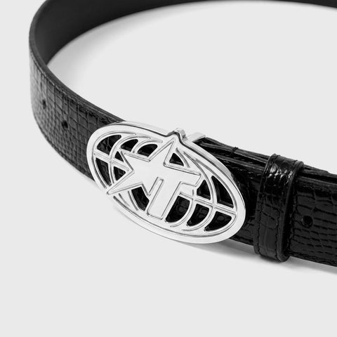 Croc Texture Belt - Black