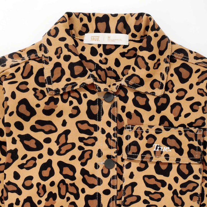 Animal Print Cropped Jacket - Leopard