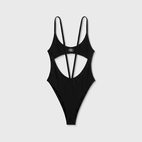 Cut-Out Low Back Bodysuit - Black