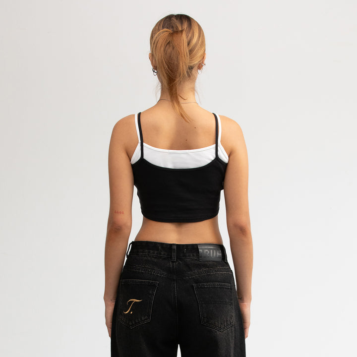 Double-Layer Star Top - Black