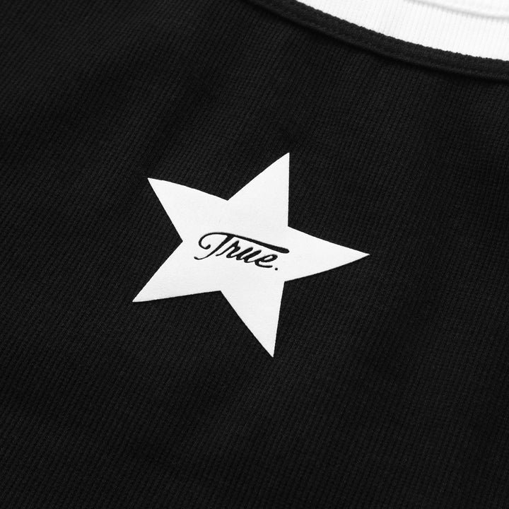Double-Layer Star Top - Black