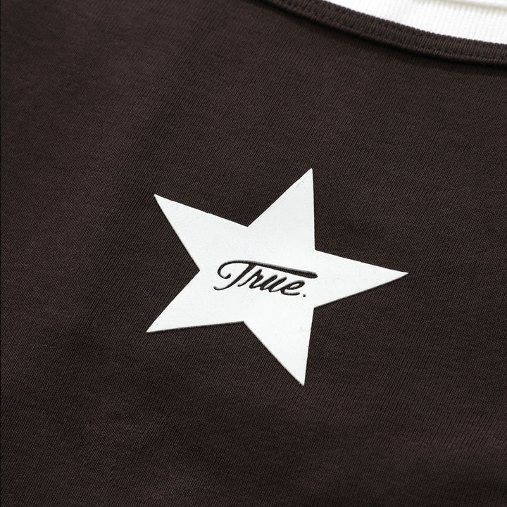 Double-Layer Star Top - Brown