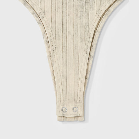 Daily Ribbed Bodysuit - Cream