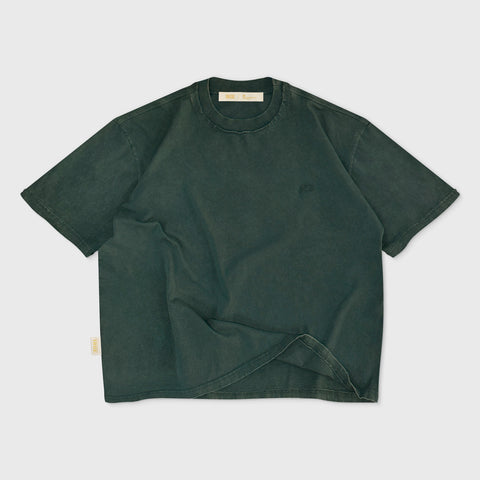 Daily Washed Boxy Tee - Pine Green