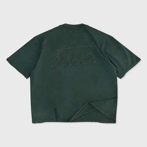 Daily Washed Boxy Tee - Pine Green