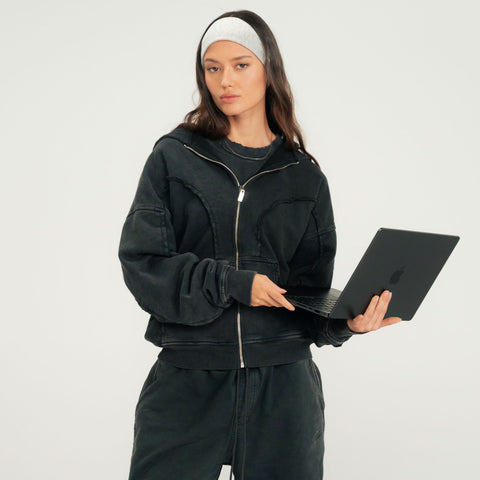 Daily Washed Hoodie - Black