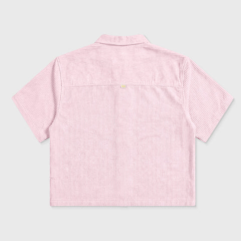 Embroidered Flower Boxy Shirt - Pink