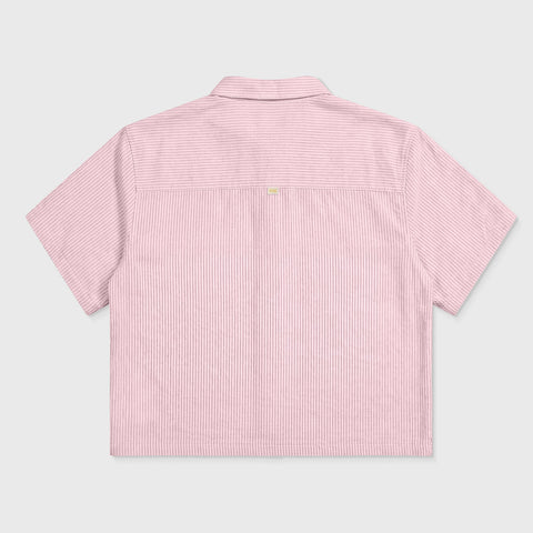 Embroidered Flower Boxy Shirt - Pink