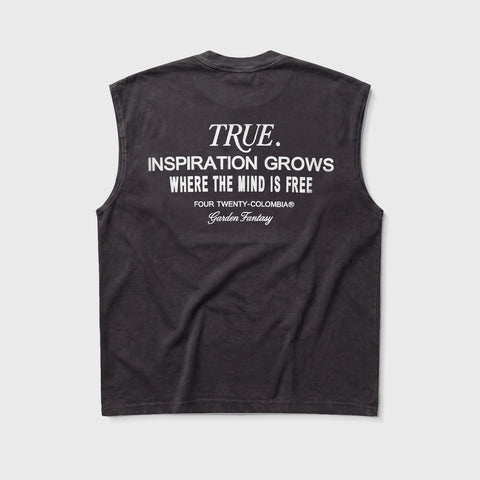 Garden Sleeveless Tee - Washed Black