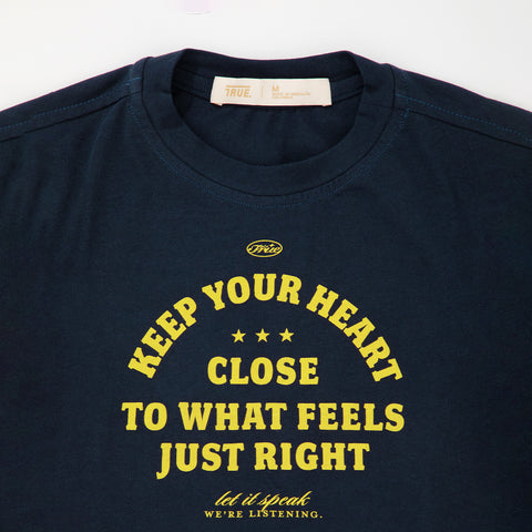 Heart Slim Tee - Navy Blue