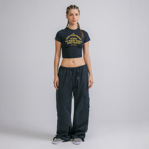 Heart Slim Tee - Navy Blue