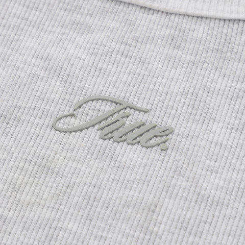 High Neck Ribbed Top - Gray
