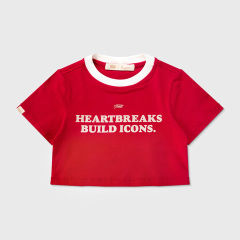 Icons Cropped Slim Tee - Red