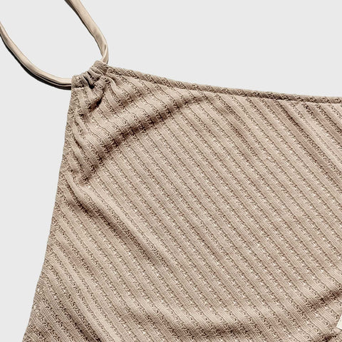 Knit Halter Bandana Top - Cream