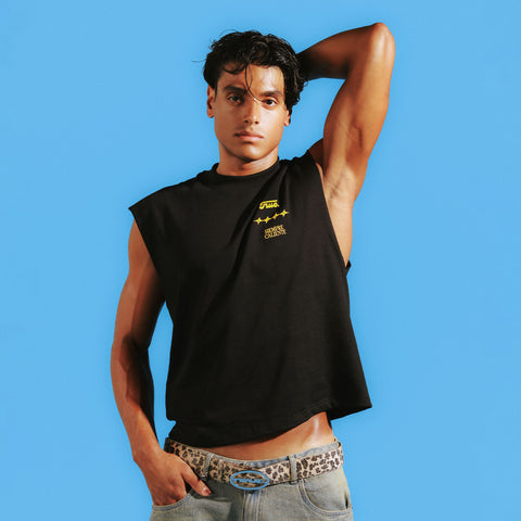 La Solar x True Sleeveless T-Shirt - Black