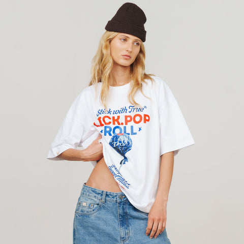 Lollipop Boxy Tee - White
