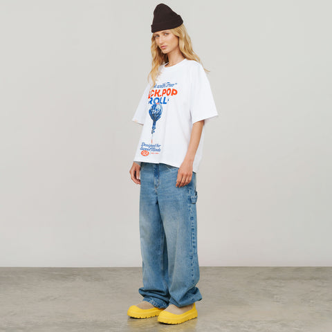 Lollipop Boxy Tee - White