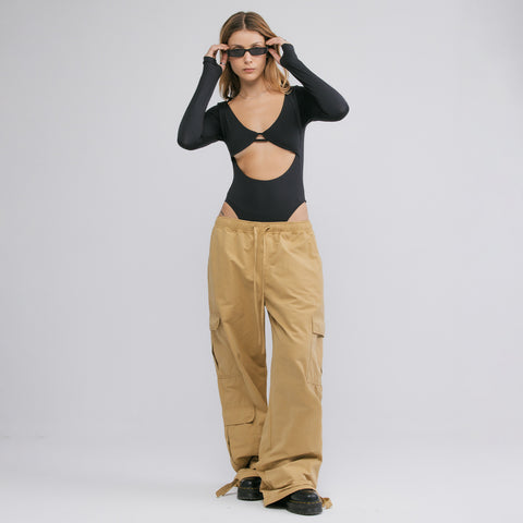 Loose Fit Cargo Trousers - Camel