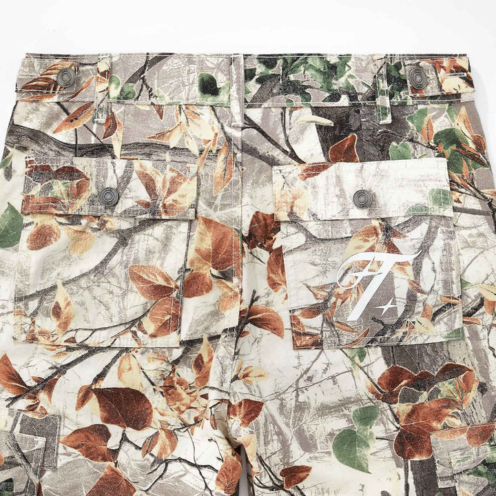 Loose Straight Leaf Pants - Brown