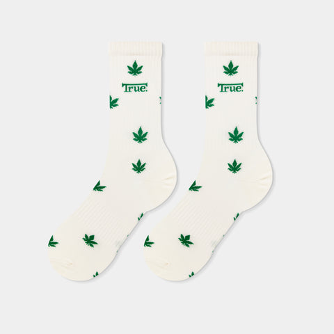 True X Herb Print Socks - Ivory