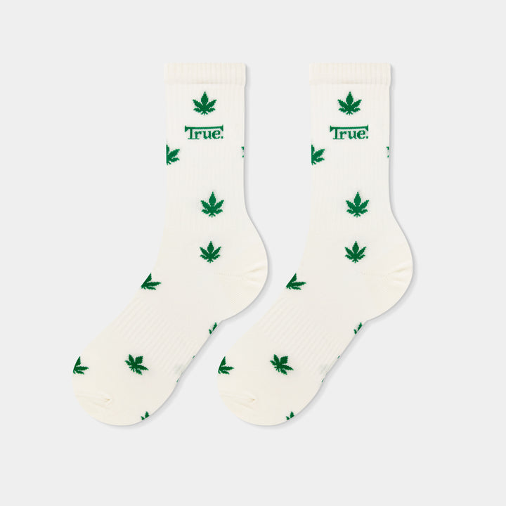 True X Herb Print Socks - Ivory