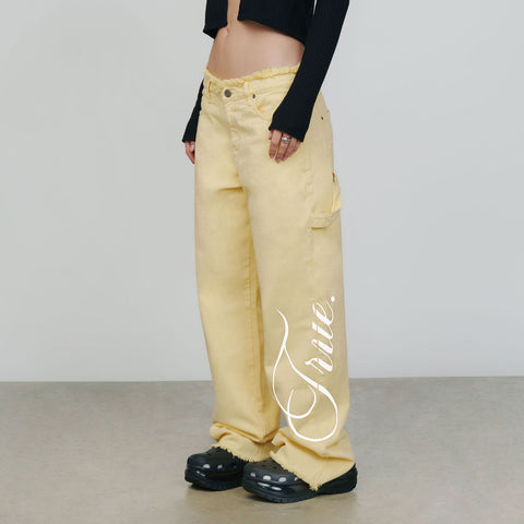 Mid-Rise Pants - Butter Yellow