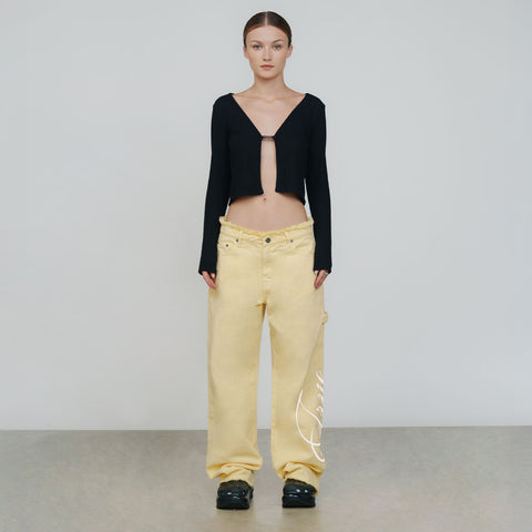 Mid-Rise Pants - Butter Yellow
