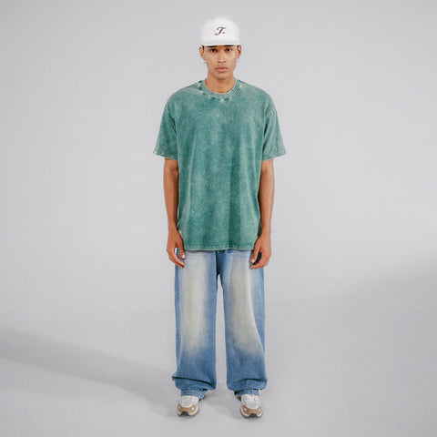 Oversized Washed T- Shirt - Pine Green
