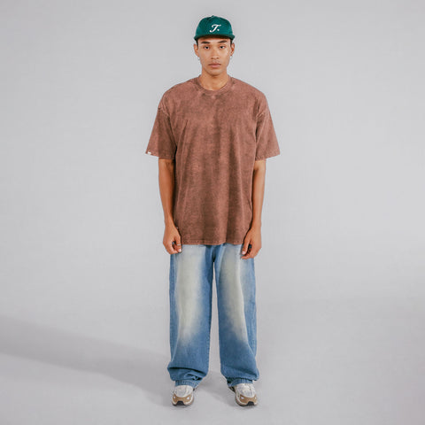 Oversized Washed T- Shirt - Brown