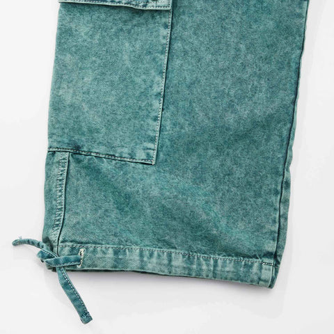 Cargo Multi-Pocket Pants - Washed Green