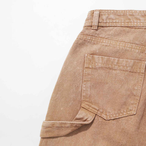 Cargo Multi-Pocket Pants - Washed Camel