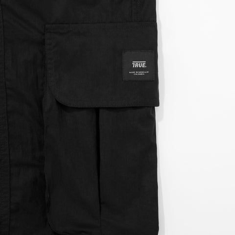 Active Parachute Cargo Pants - Black