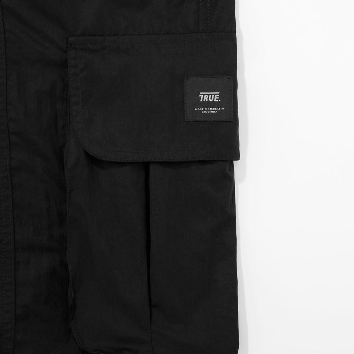 Active Parachute Cargo Pants - Black